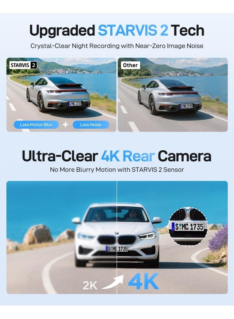 Viofo A229 Ultra 2CH Dash Camera for Car 4K with GPS – Front & Rear Dash Cam, Sony STARVIS 2, Wi-Fi, Parking Mode Car Dash Camera - Image 3